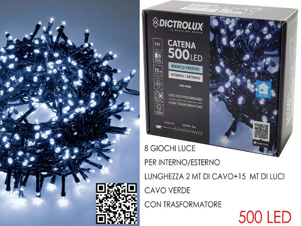 Immagine di 500 LUCI LED BIANCO GHIACCIO X EST. PR.