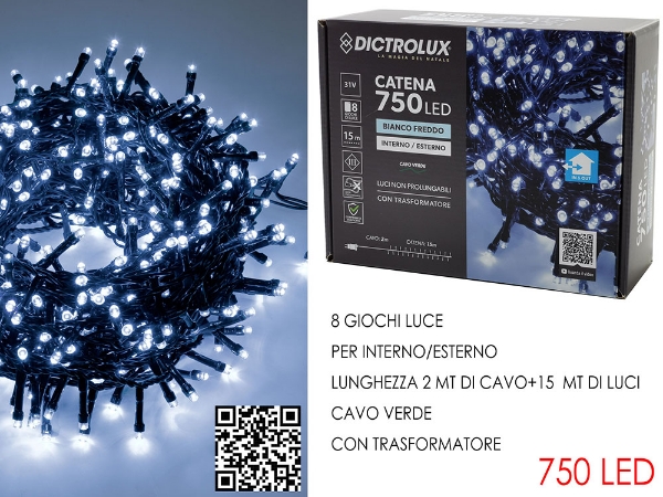 Immagine di 750 LUCI LED BIANCO GHIACCIO X EST. PR