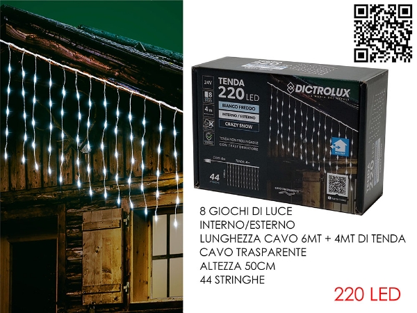 Immagine di TENDA 220 LUCI LED GHIACCIO 400X50H